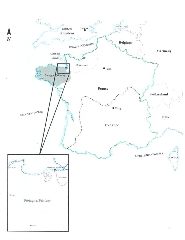 Map of Mont Saint-Michel in Bretagne France